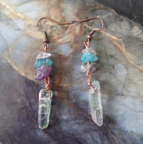Angel Aura Quartz Crystal Earrings - Picture 5 of 5
